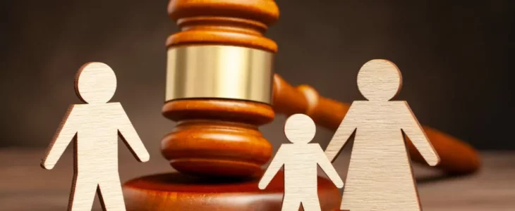 A gavel and paper figures of a family symbolize your rights and responsibilities regarding child support in Texas.